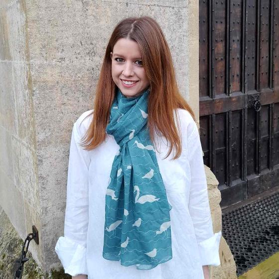 RSPB Recycled cotton scarf, Making a splash collection product photo front L