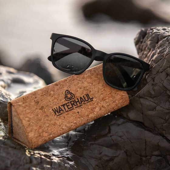 Fitzroy recycled sunglasses by Waterhaul in slate product photo front L