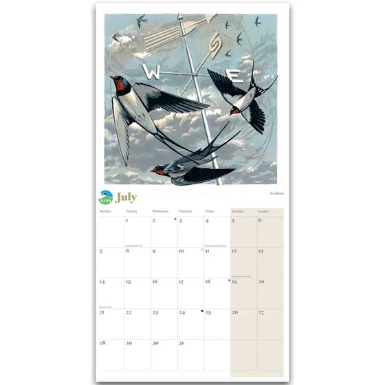 RSPB Wildlife in print linocut calendar 2025 product photo side L