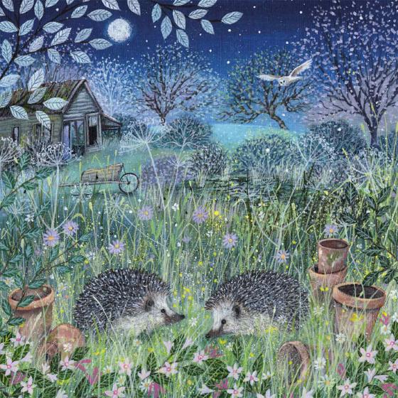 Winter hedgehogs greetings card product photo default L