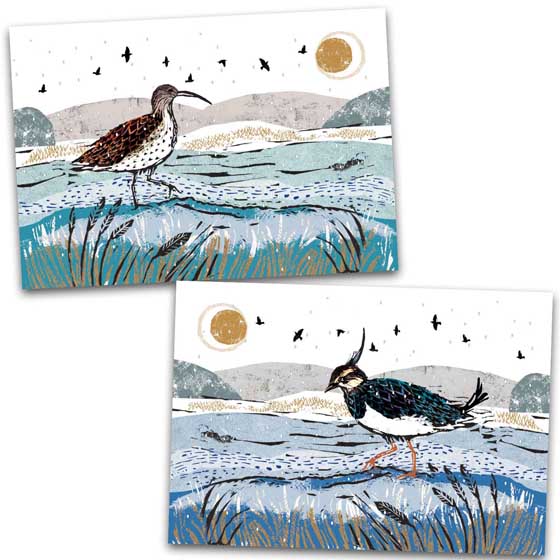 Winter wetlands Christmas cards, pack of 10 (2 designs) product photo default L