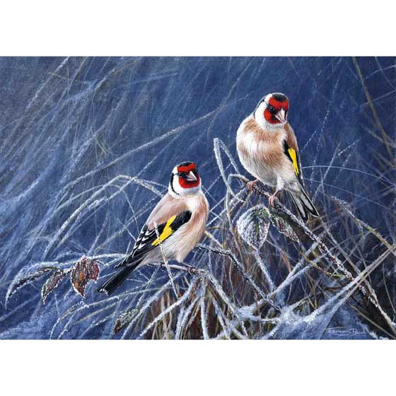 Wintry perch Christmas cards, pack of 10 (2 designs) product photo back L