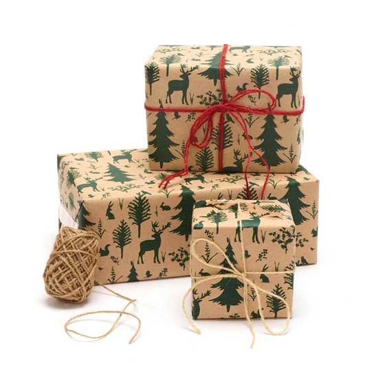 Woodland recycled wrapping paper 10 metres product photo default L