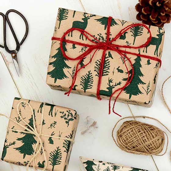 Woodland recycled wrapping paper 10 metres product photo side L