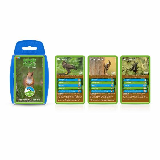 RSPB Woodland animals Top Trumps card game product photo side L