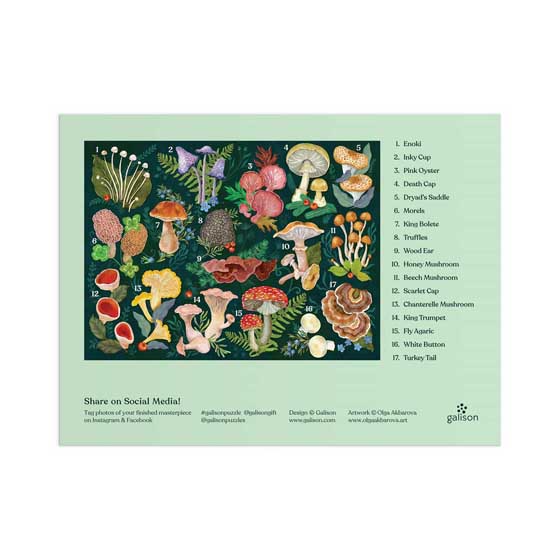 World of mushrooms jigsaw puzzle, 1000-piece product photo back L
