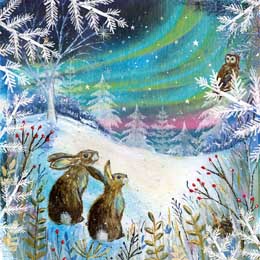 Aurora nights Christmas cards, pack of 10 product photo