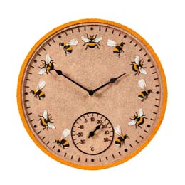 Bee wall clock and thermometer product photo