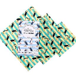 Puffin beeswax food wraps, pack of 3 product photo