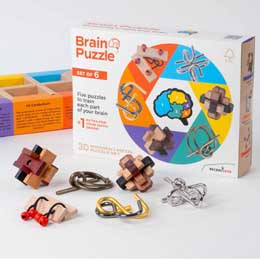 Brain training puzzles, set of 6 product photo