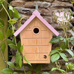 RSPB Cabin nest box, dusty pink product photo