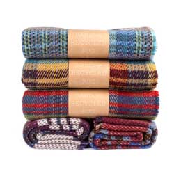 Check 100% recycled wool throw blanket - Tweedmill product photo