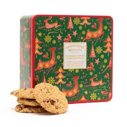Christmas biscuits in decorative tin product photo