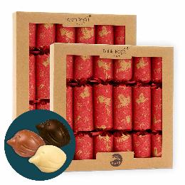 Christmas chorus recycled crackers with chocolate, 2x boxes of six product photo