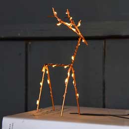 Copper twig light-up reindeer product photo