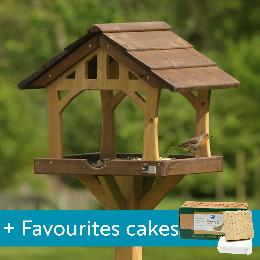 Country barn bird table with 10 Favourites cakes product photo