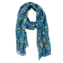 Ditsy meadow RSPB organic cotton scarf product photo
