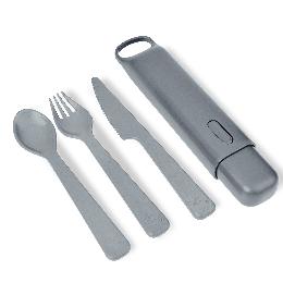 Recycled plastic travel cutlery set by EKU product photo
