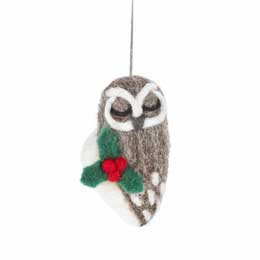 Felt eco-friendly owl Christmas decoration product photo