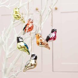 RSPB Glass bird Christmas decorations product photo