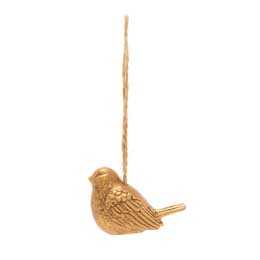 Hanging gold bird Christmas decoration product photo