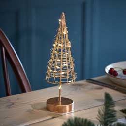 Gold wire Christmas tree light product photo