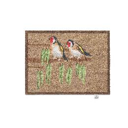 RSPB Goldfinch and catkin recycled doormat product photo