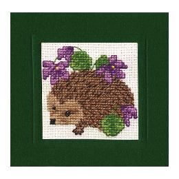 Hedgehog cross-stitch card kit product photo