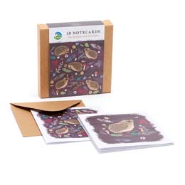RSPB Hedgehog notecards, pack of 10 - Beyond the hedgerow collection product photo