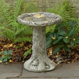 Ivy sundial cast stone bird bath product photo