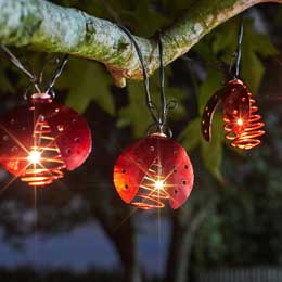 Ladybird solar string lights product photo