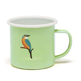 RSPB Kingfisher enamel travel mug, Making a splash collection product photo