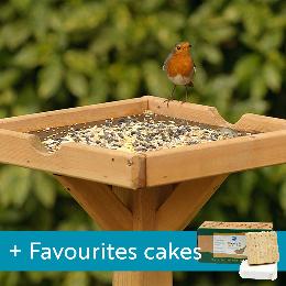 Open bird table with 10 Favourites cakes product photo