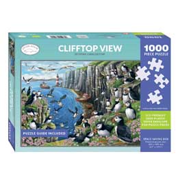 Puffin clifftop view 1000-piece jigsaw product photo