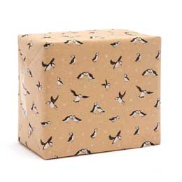 Puffin colony recycled wrapping paper, 10 metres product photo