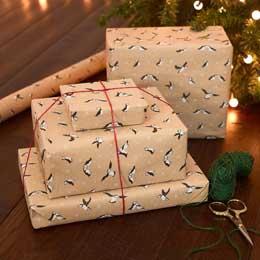 Puffin colony recycled wrapping paper, 10 metres product photo