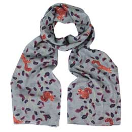 Red squirrel RSPB organic cotton scarf product photo