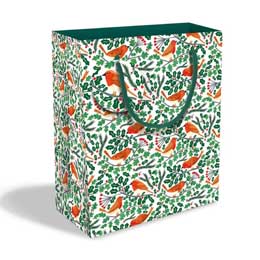 Robins and holly gift bag, medium product photo