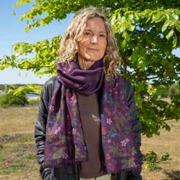 RSPB Berries and blossom heavyweight winter scarf product photo
