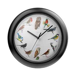 RSPB Birdsong clock, black product photo
