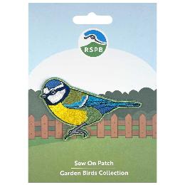 RSPB Blue tit sew-on embroidered patch product photo