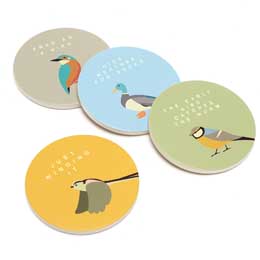 RSPB Bird coasters, set of 4 - Free as a bird collection product photo
