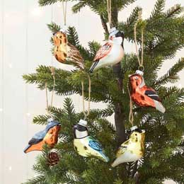 RSPB Glass bird Christmas decorations product photo
