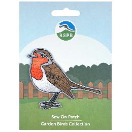 RSPB Robin sew-on embroidered patch product photo
