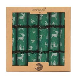 Wildwood recycled Christmas crackers with RSPB pin badges, box of six product photo