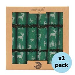 Wildwood recycled crackers with RSPB pin badges, 2x boxes of six product photo