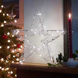 Silver star Christmas light product photo