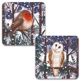 Snowy woodland Christmas cards, pack of 10 (2 designs) product photo