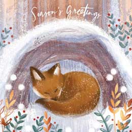 Snuggling fox Christmas cards, pack of 10 product photo