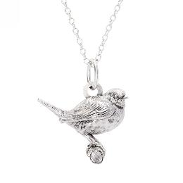 Sterling silver Robin necklace by Blackbird Jewellery product photo